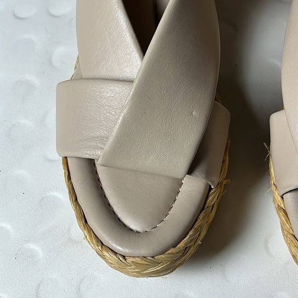 André Assous Opal Tan Leather Slip-On Strappy Wedge Sandals- US 11 / EU 41 - Picture 8 of 8